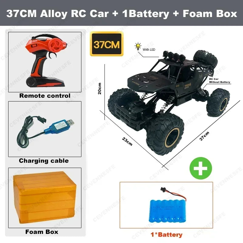 4WD Off-Road RC Car – High-Speed Buggy Truck with LED Lights