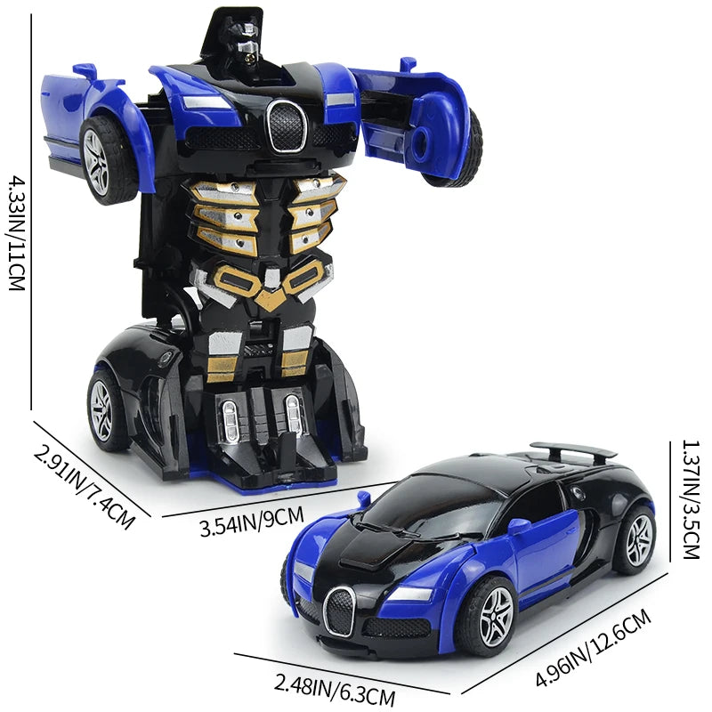 Transforming Robot Race Car - Push & Go Toy for Boys | Easter Gift
