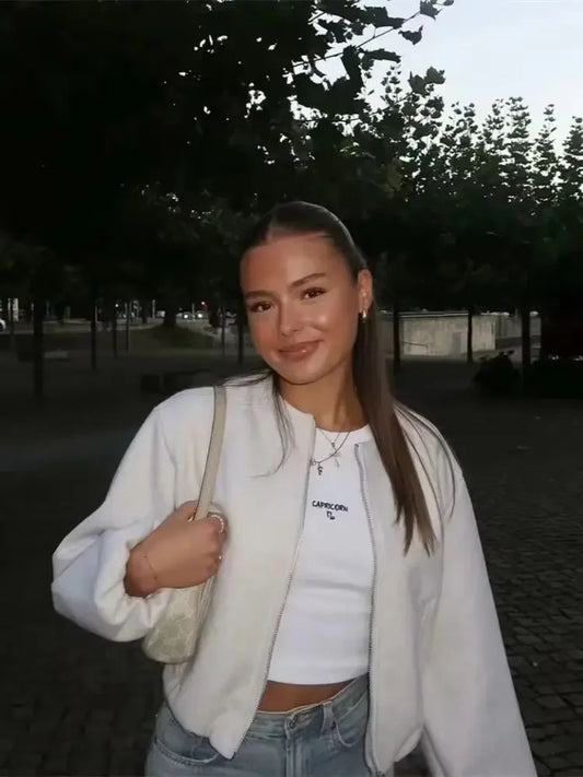 Retro Revival: Soft Bomber Jacket for Women