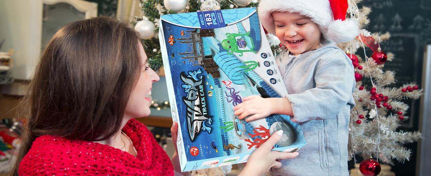 Kids’ Shark Race Car Track – Educational STEM Toy for Ages 3+