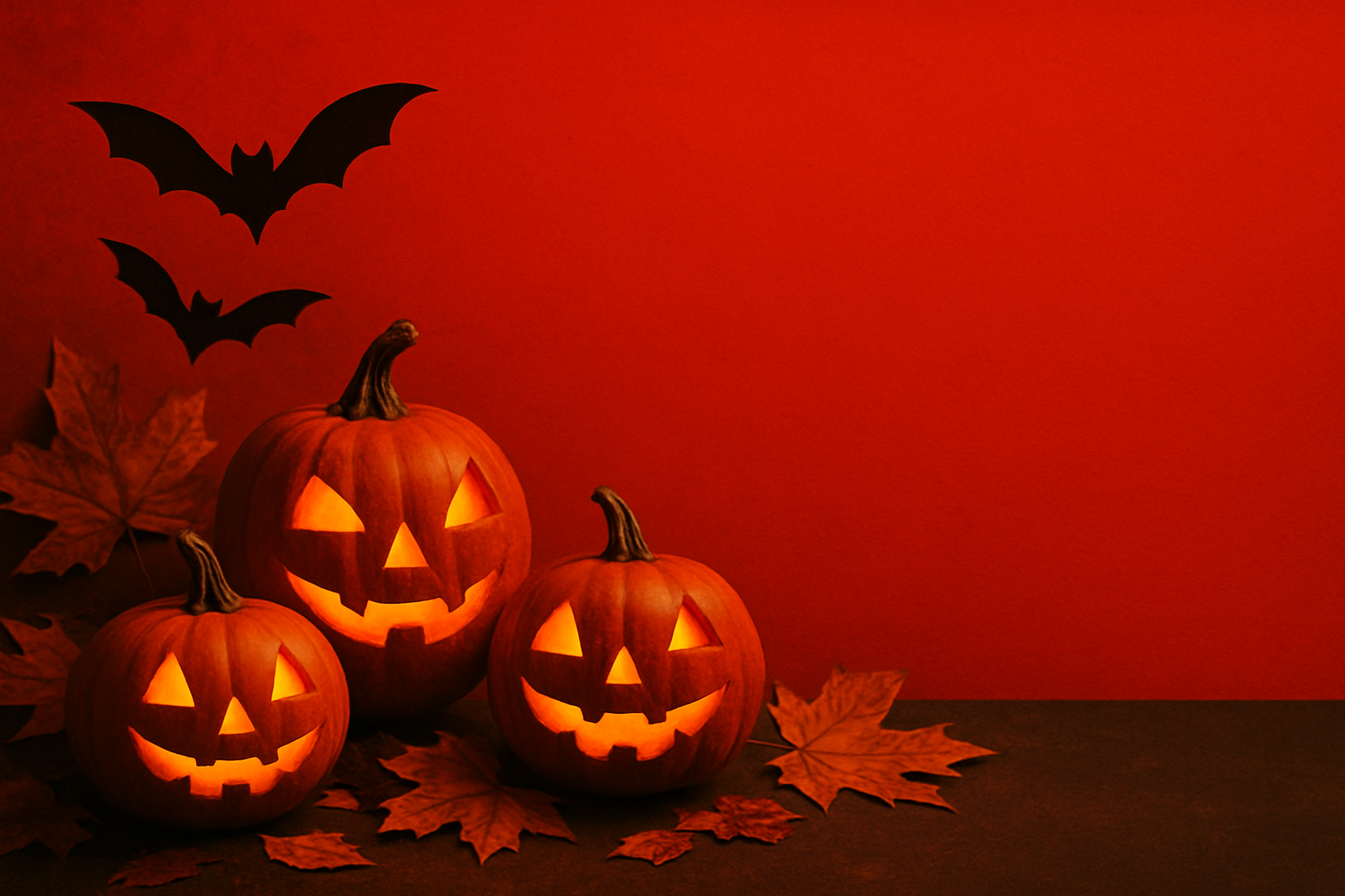 "I need image for Halloween but image should be at corner and rest of all image clean with red color