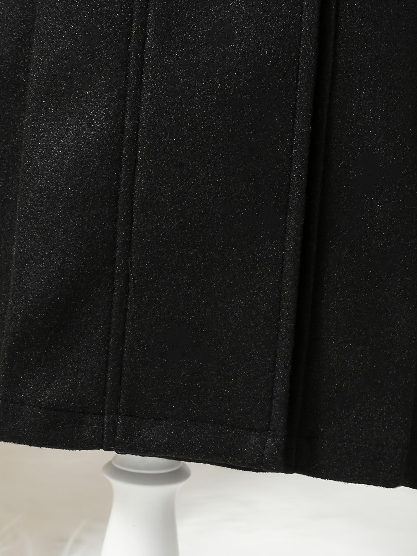 Girls' Autumn and Winter Warm Fashion Bow Double-Breasted Tweed Long Coat with Hat Accessory