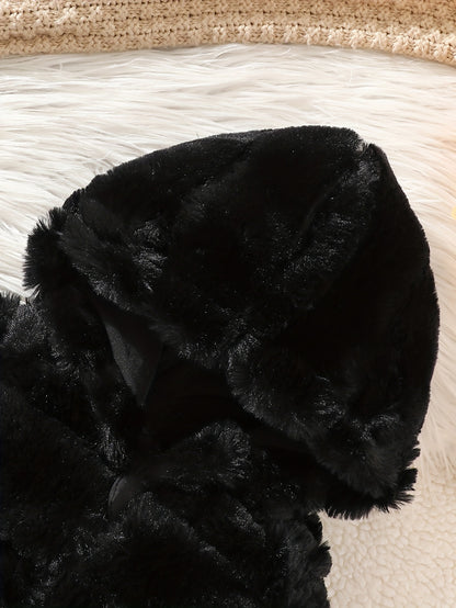 Baby Girl Fleece Jacket – Warm Hooded Coat for Fall/Winter