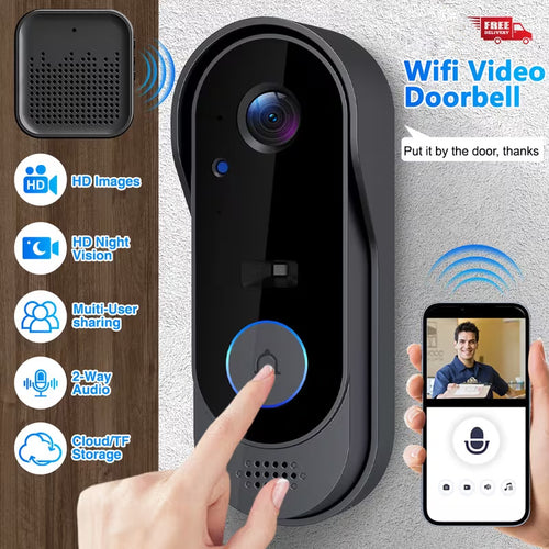 1080p Wireless Wi-Fi Video Doorbell Camera with Night Vision & Two-Way Audio