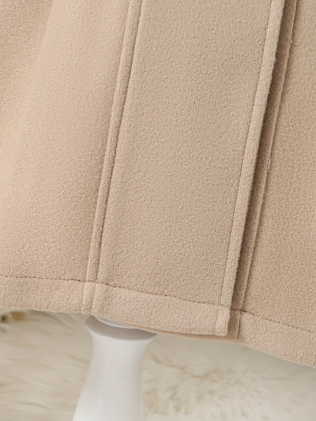 Girls' Autumn and Winter Warm Fashion Bow Double-Breasted Tweed Long Coat with Hat Accessory