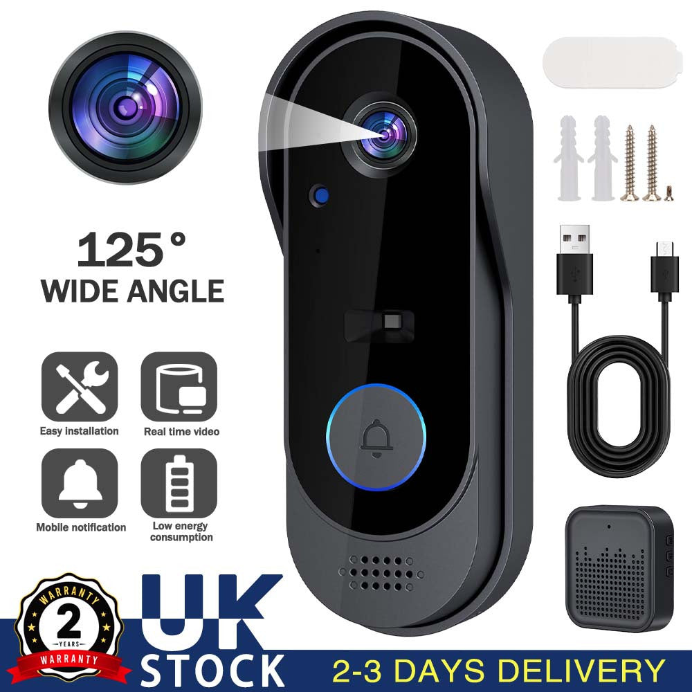 1080p Wireless Wi-Fi Video Doorbell Camera with Night Vision & Two-Way Audio