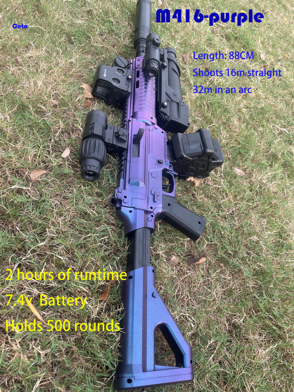 Ultra Shoppings M416 Ultra-EBB electric gel blaster rifle with high-speed automatic action and realistic blowback features.
