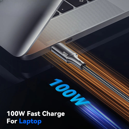 100W USB Type-C to Type-C Cable – 5A Fast Charging & High-Speed Data Transfer