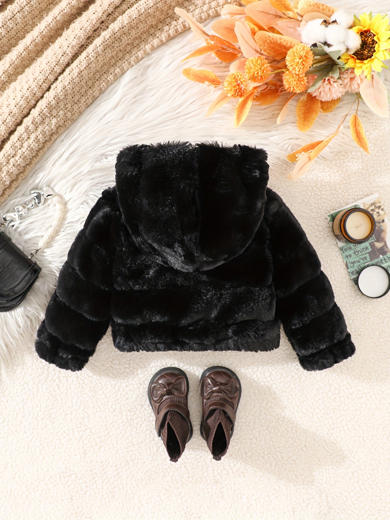 Baby Girl Fleece Jacket – Warm Hooded Coat for Fall/Winter