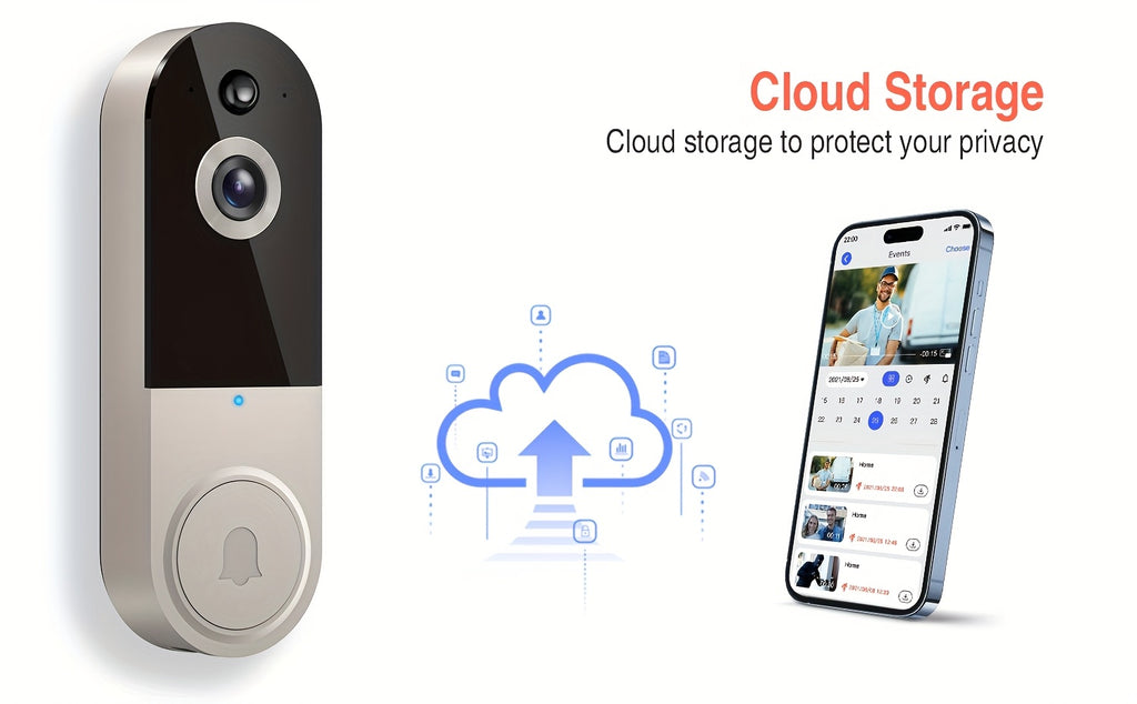 2K Wireless Video Doorbell Camera with AI Detection, Night Vision & 2-Way Audio - Ultra Shoppings