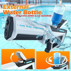 Ultra Shoppings AquaBlast Pro electric water gun with high-powered suction and rapid-fire for kids and adults, ready for water battles.
