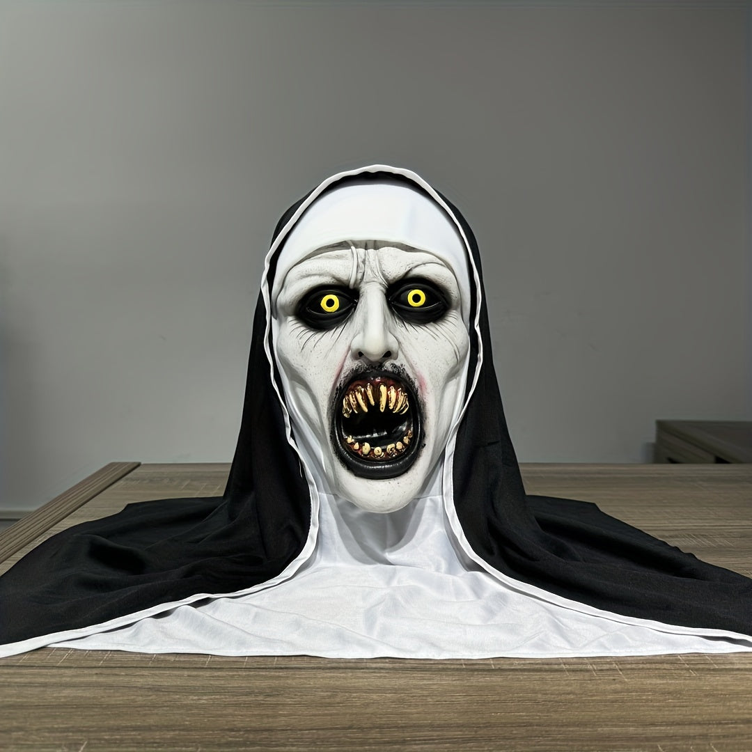 Scary Nun Witch Mask – Realistic Latex Cosplay Prop for Halloween