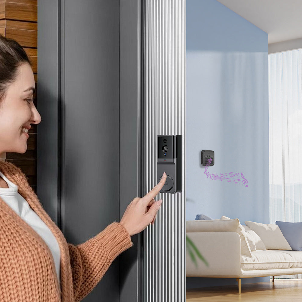 Smart Doorbell Wireless Security Camera with 2-Way Audio, Night Vision, HD Video & Remote Monitoring - Ultra Shoppings
