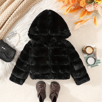 Baby Girl Fleece Jacket – Warm Hooded Coat for Fall/Winter