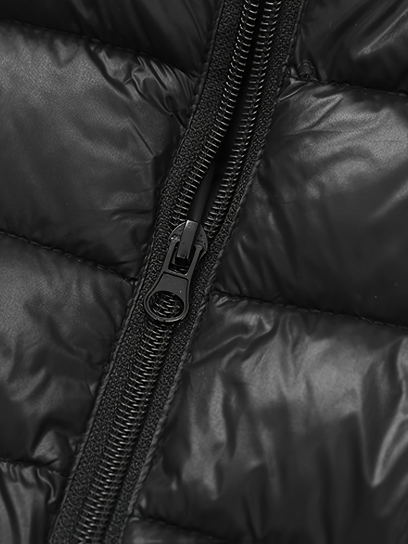 2025 New Lightweight Hooded Jacket – Black & Grey Color-Block, Polyester Lined Winter Coat