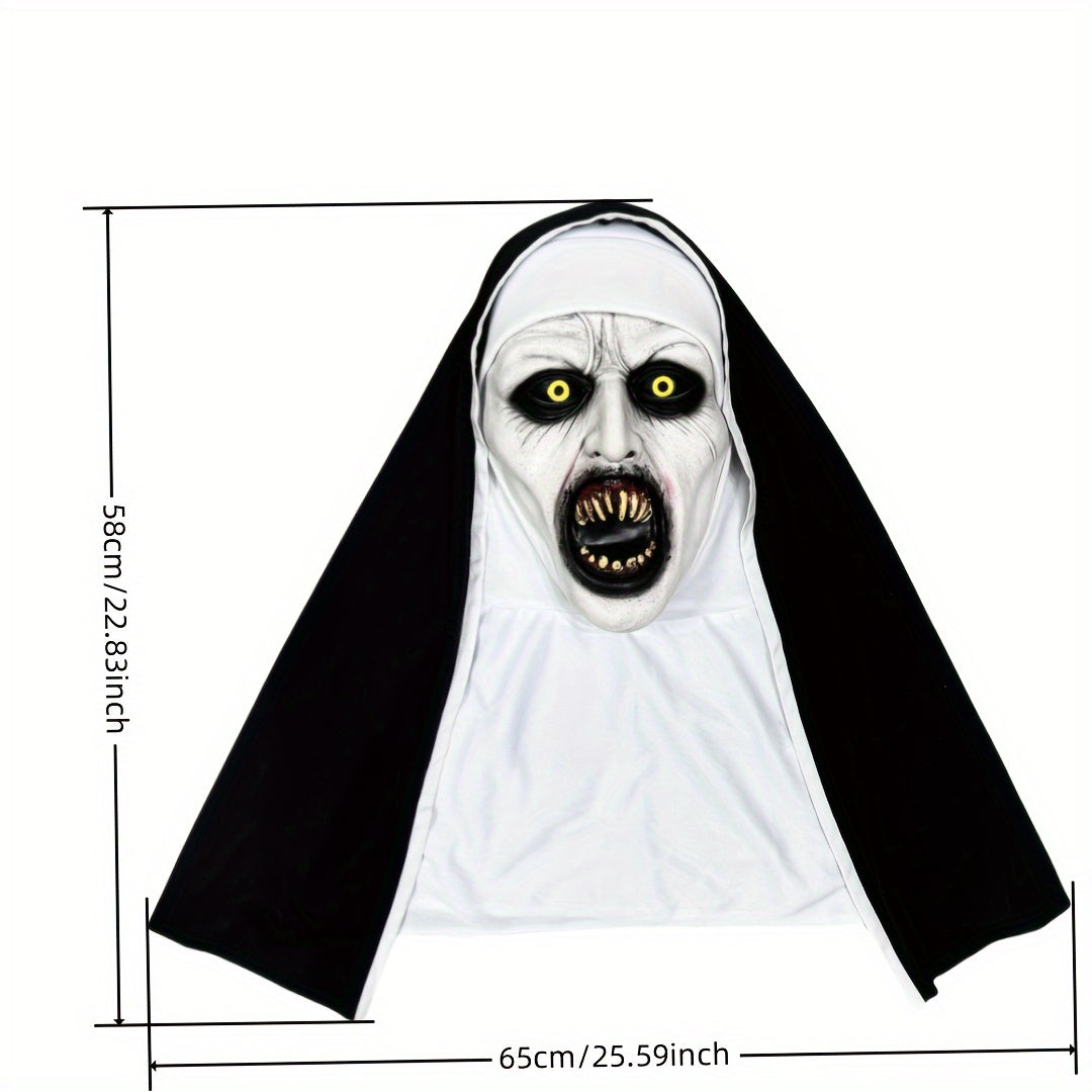 Scary Nun Witch Mask – Realistic Latex Cosplay Prop for Halloween
