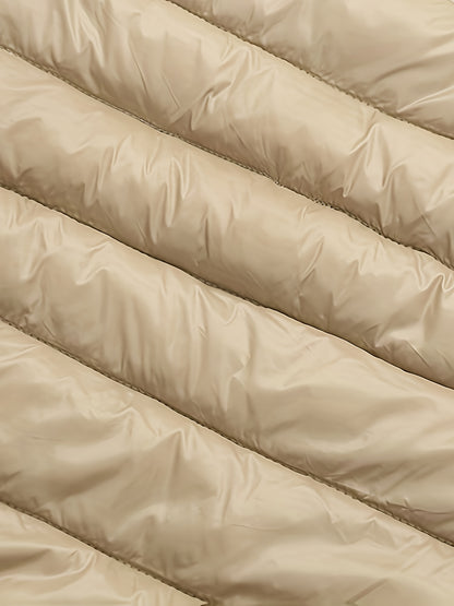 2025 New Lightweight Hooded Jacket – Black & Grey Color-Block, Polyester Lined Winter Coat