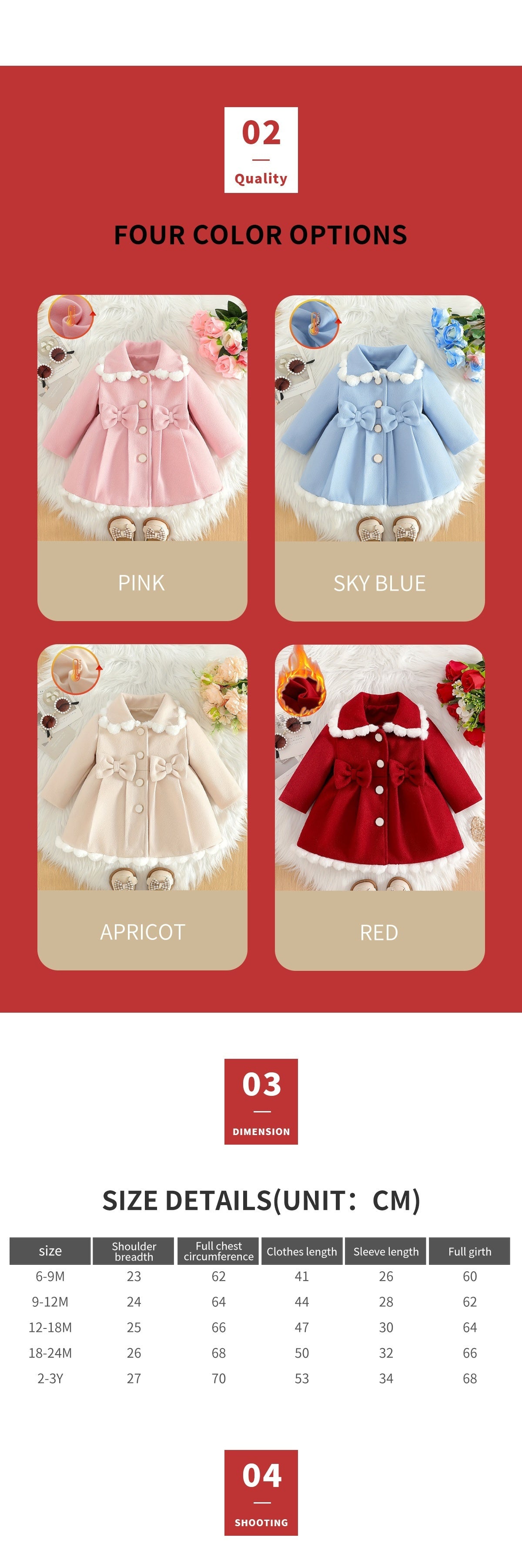 Girls’ Christmas Coat – Big Button, Z-Pleats 2025