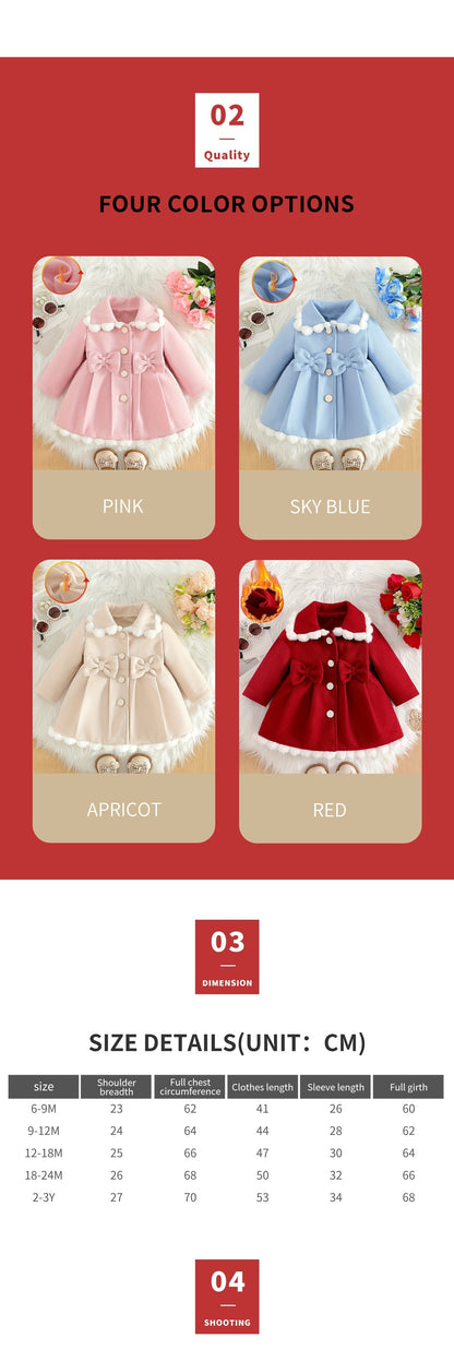 Girls’ Christmas Coat – Big Button, Z-Pleats 2025