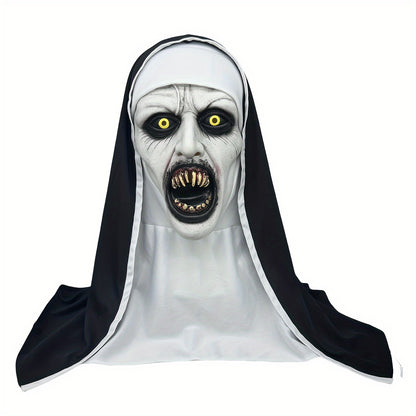 Scary Nun Witch Mask – Realistic Latex Cosplay Prop for Halloween