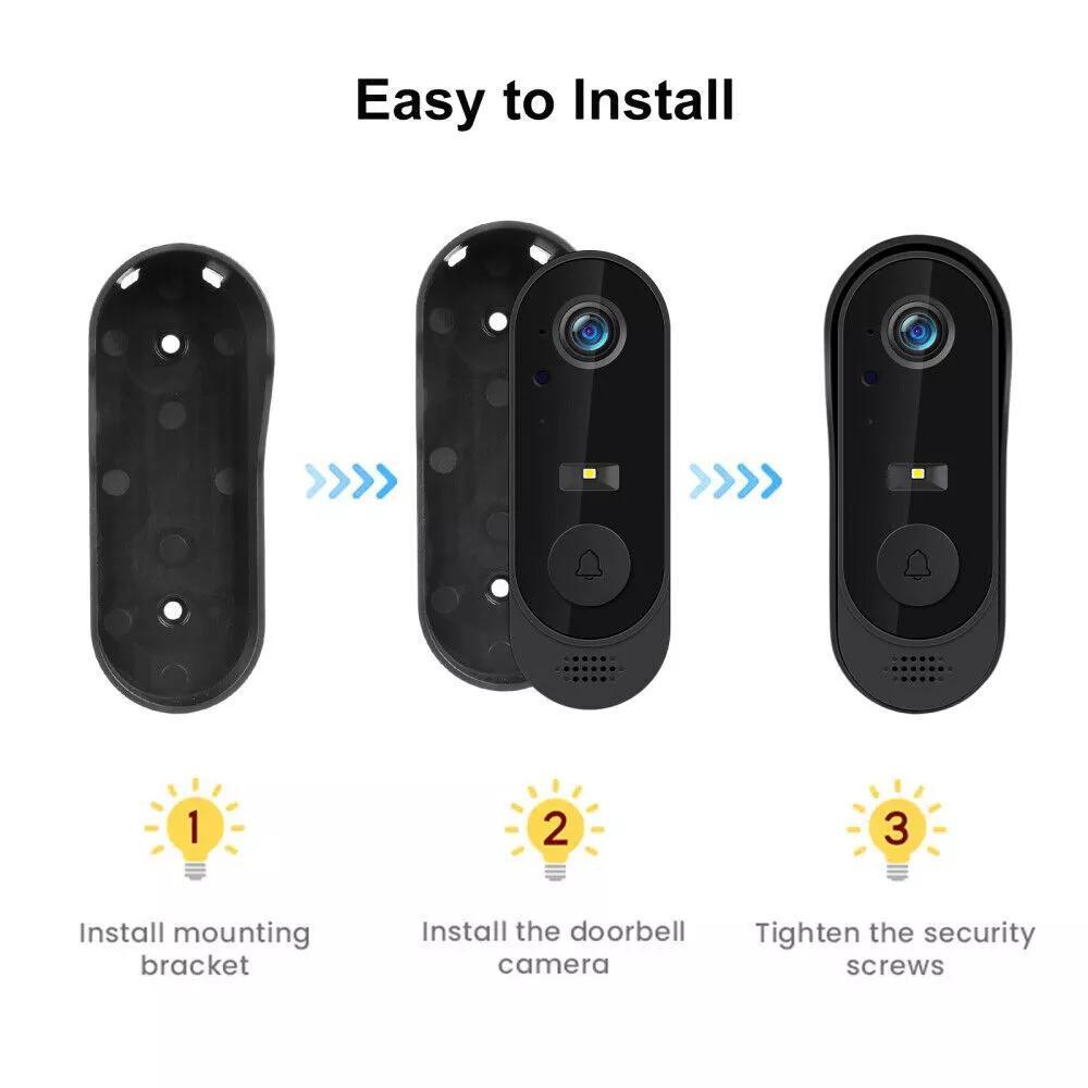 1080p Wireless Wi-Fi Video Doorbell Camera with Night Vision & Two-Way Audio - Ultra Shoppings