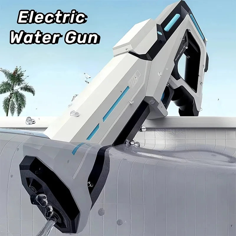 Ultra Shoppings AquaBlast Pro electric water gun with high-powered suction and rapid-fire action, suitable for kids and adults.