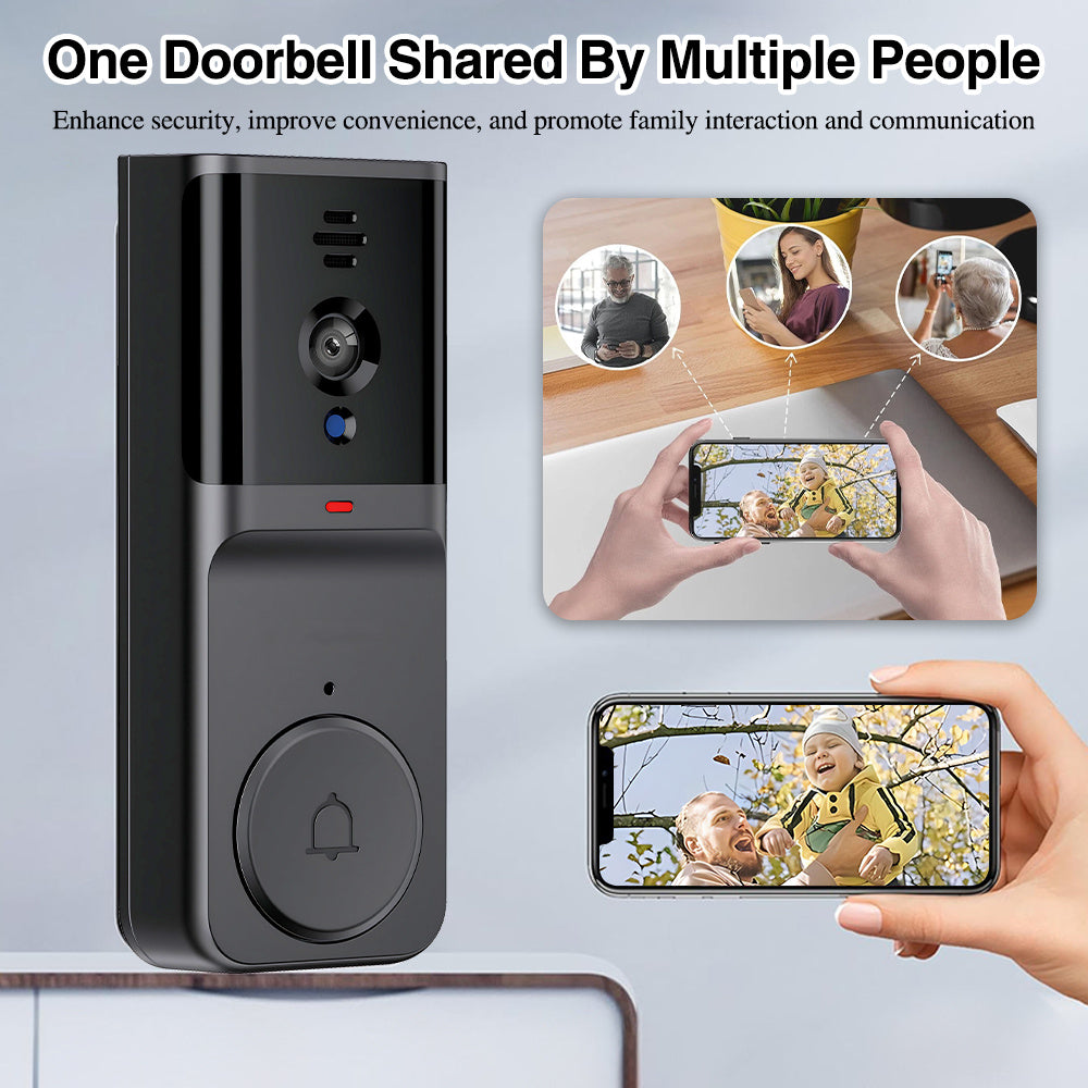 Smart Doorbell Wireless Security Camera with 2-Way Audio, Night Vision, HD Video & Remote Monitoring - Ultra Shoppings