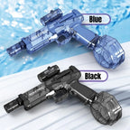 Ultra Shoppings Shadow-Strike M4 electric water cannon with LED fire simulation and large drum reservoir, perfect for summer fun.