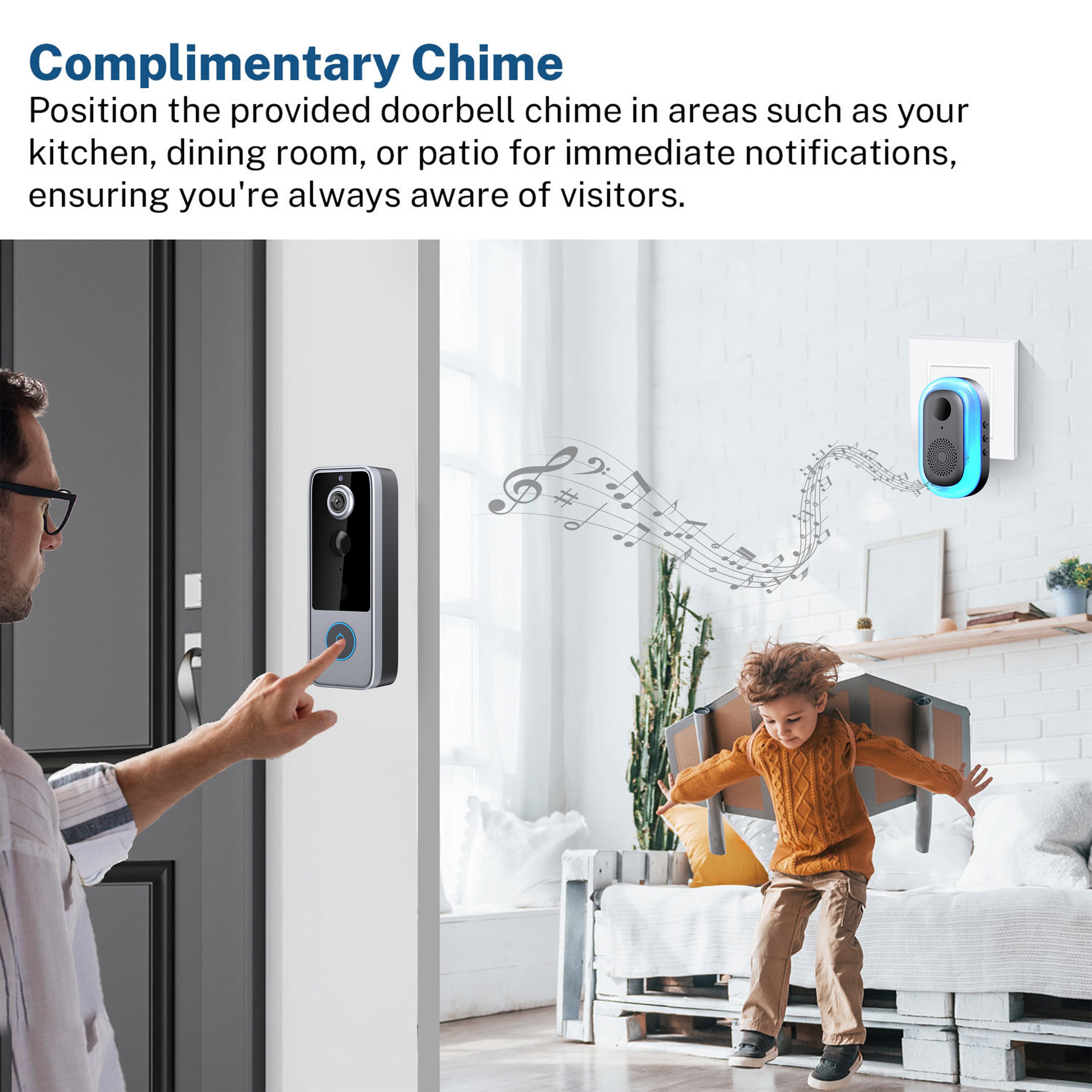 1080P Video Doorbell with AI Facial Recognition & Night Vision - Ultra Shoppings