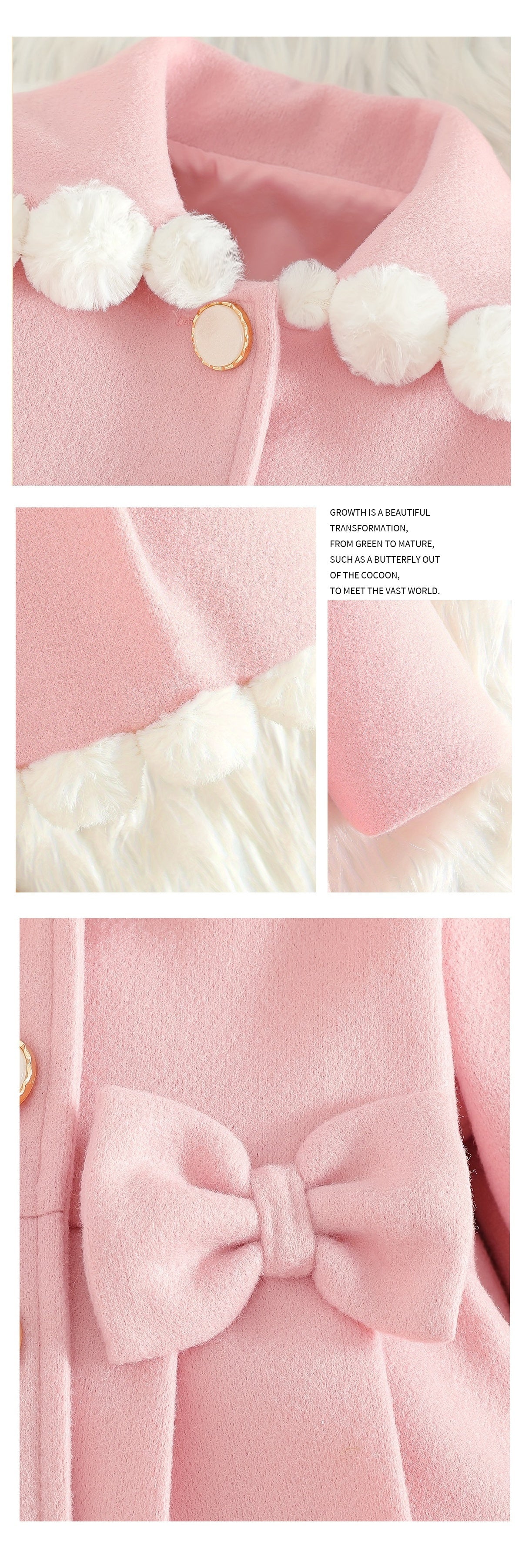 Girls’ Christmas Coat – Big Button, Z-Pleats 2025