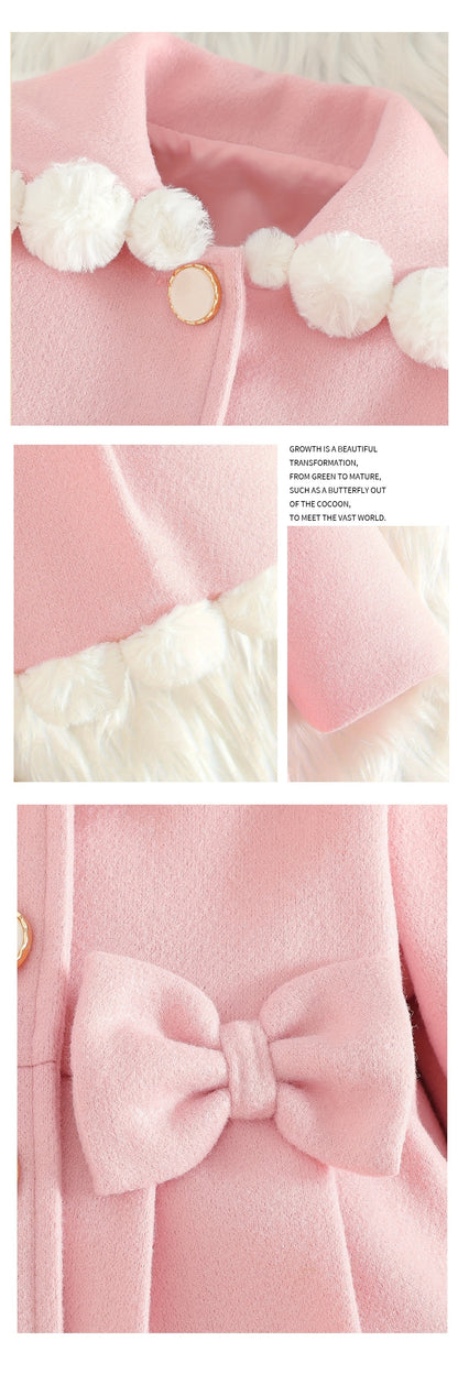 Girls’ Christmas Coat – Big Button, Z-Pleats 2025