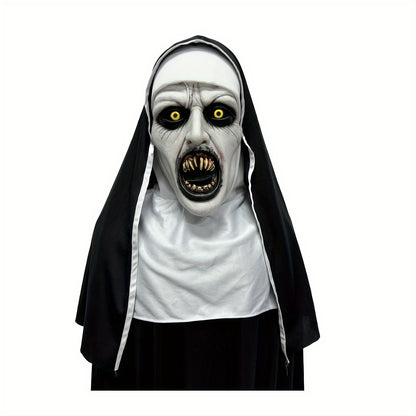 Scary Nun Witch Mask – Realistic Latex Cosplay Prop for Halloween