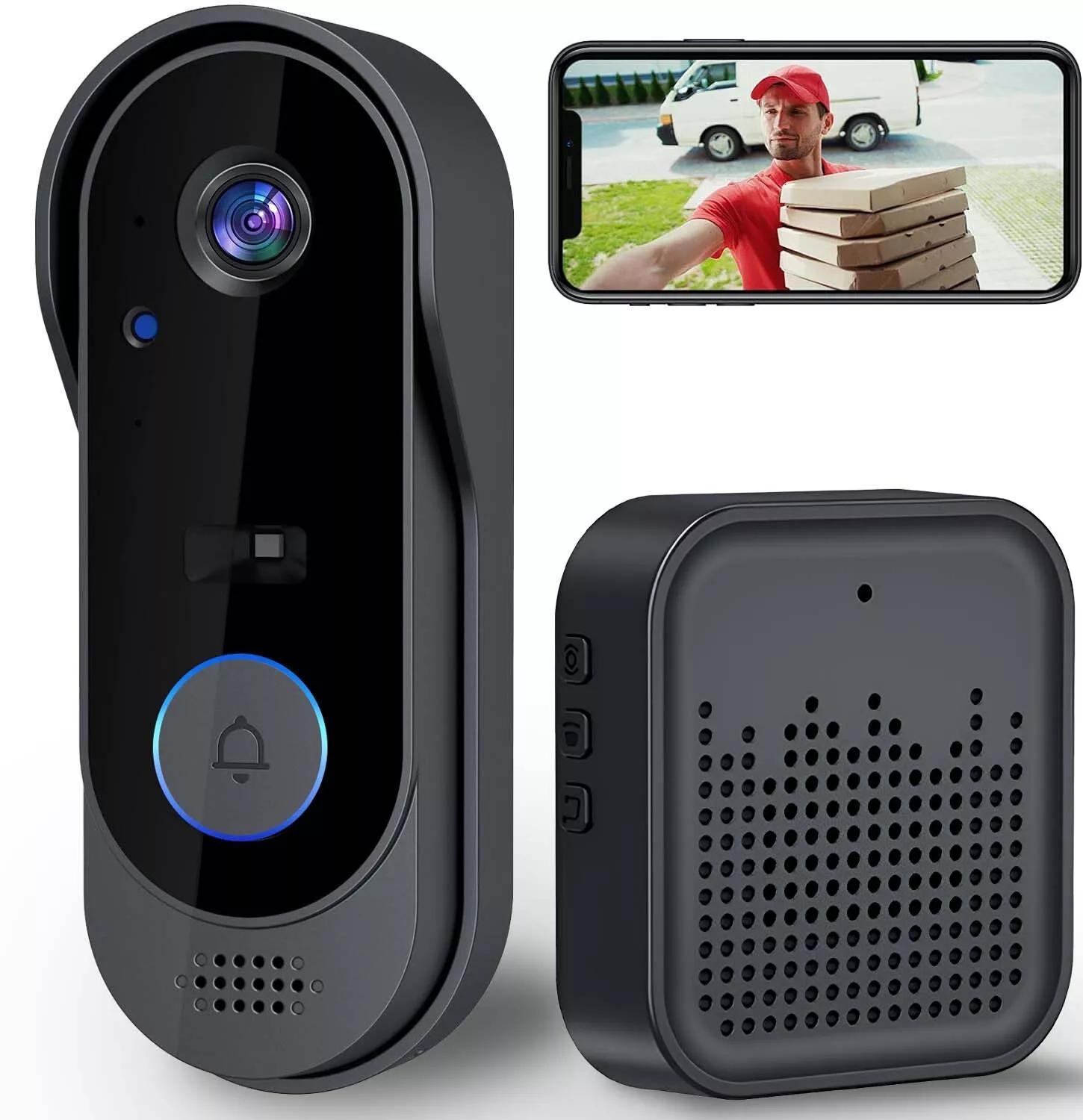 1080p Wireless Wi-Fi Video Doorbell Camera with Night Vision & Two-Way Audio - Ultra Shoppings