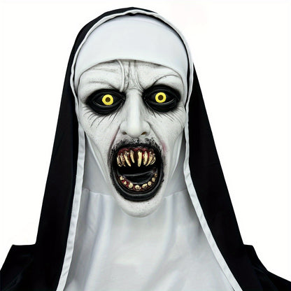 Scary Nun Witch Mask – Realistic Latex Cosplay Prop for Halloween