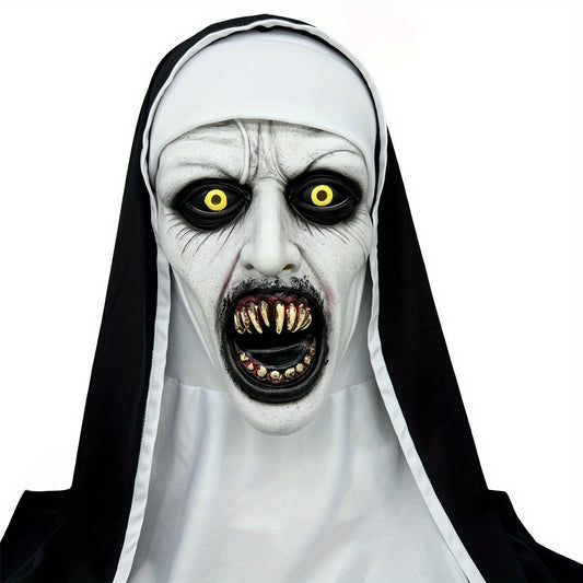 Scary Nun Witch Mask – Realistic Latex Cosplay Prop for Halloween