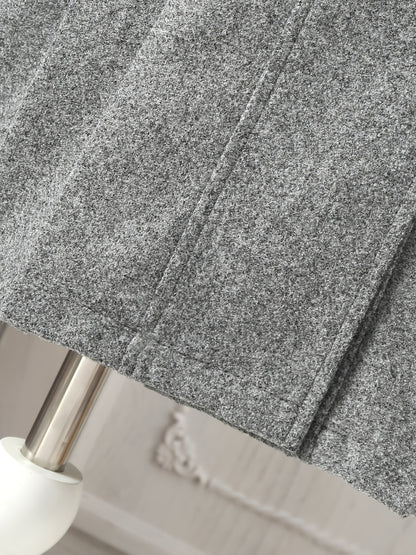 Girls' Autumn and Winter Warm Fashion Bow Double-Breasted Tweed Long Coat with Hat Accessory