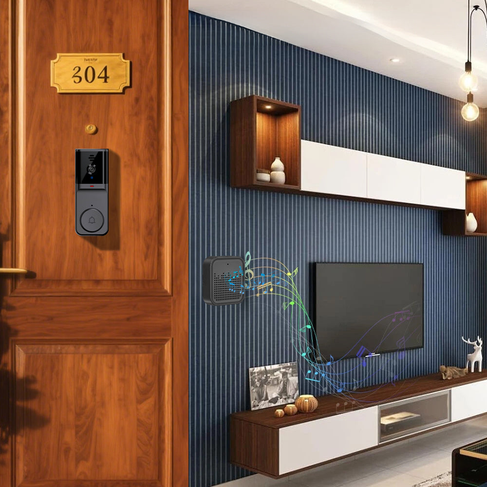 Smart Doorbell Wireless Security Camera with 2-Way Audio, Night Vision, HD Video & Remote Monitoring - Ultra Shoppings