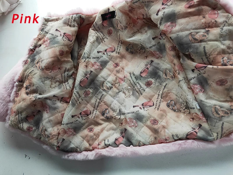 Girls' Faux Fur Winter Coat – Warm Long Sleeve Jacket