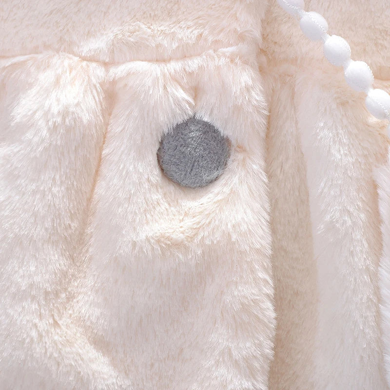 Girls’ Autumn/Winter Plush Hooded Jacket