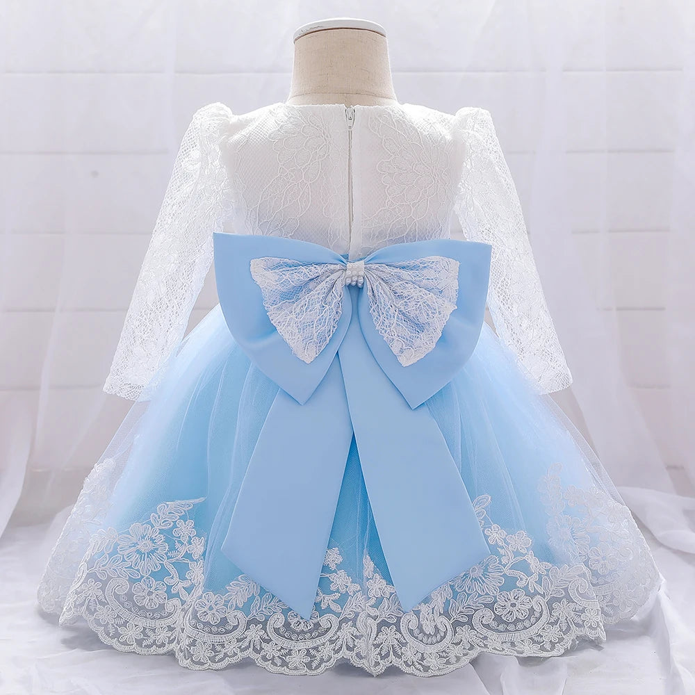 Baby Girl Princess Lace Party Dress with Bow