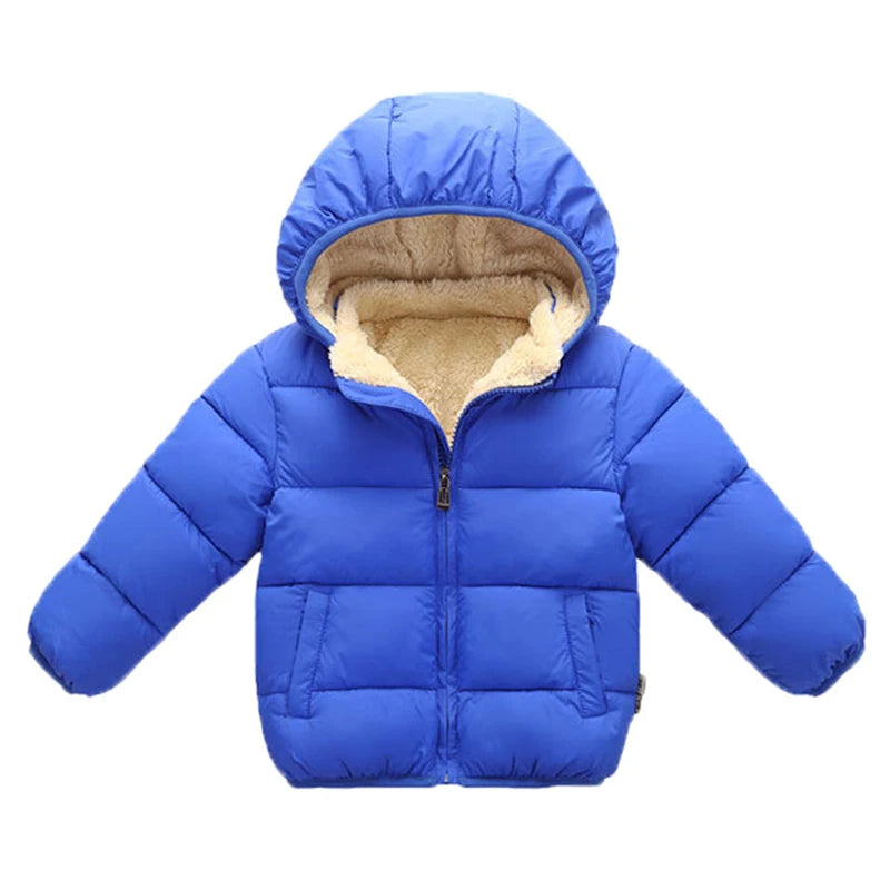 Baby Boys & Girls Thick Winter Jacket – Fur Hooded Coat