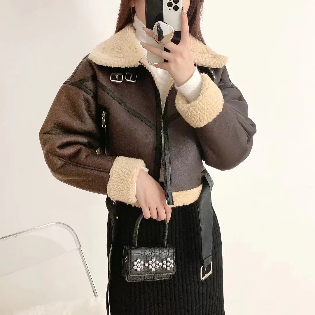 Thick Warm Moto Jacket – Faux Fur & Leather Streetwear