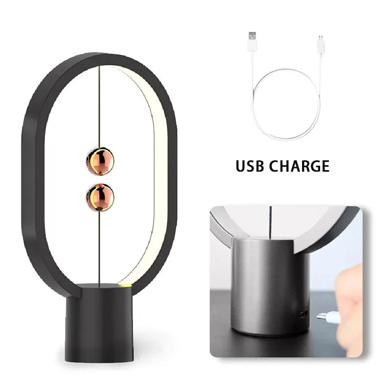 Creative Mini Balance LED Table Lamp: USB Night Light for Bedroom Décor