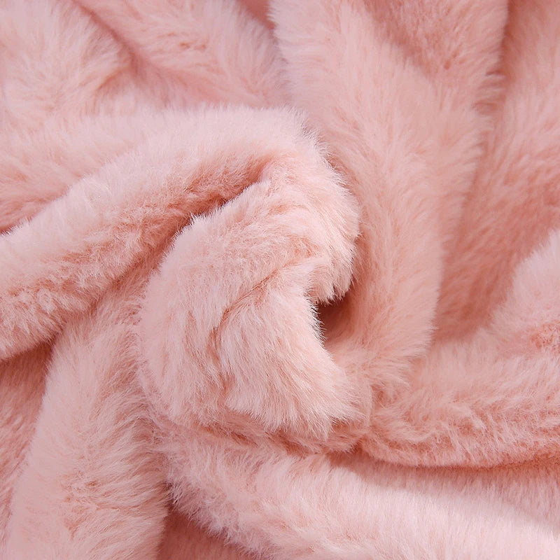 Girls’ Autumn/Winter Plush Hooded Jacket