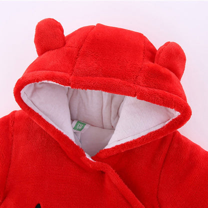 Newborn Winter Jumpsuit – Cute Cartoon Bear 2025