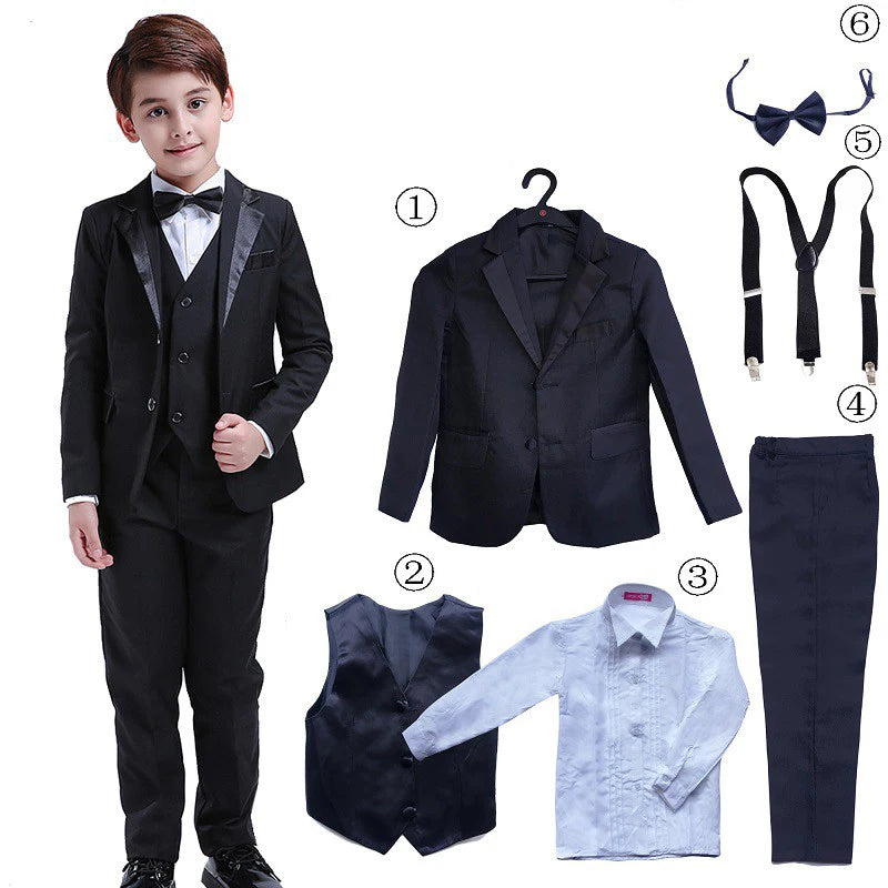Stylish Boys’ Wedding Suit – Complete 6-Piece Party Outfit
