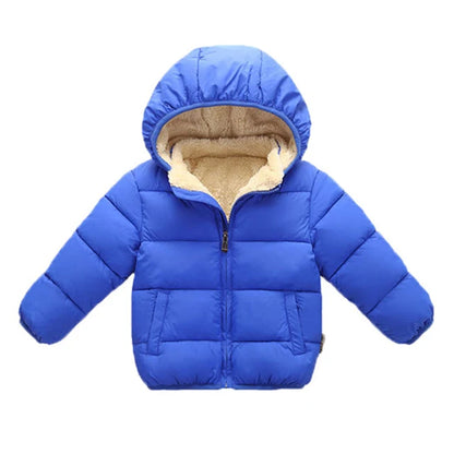 Baby Boys & Girls Thick Winter Jacket – Fur Hooded Coat