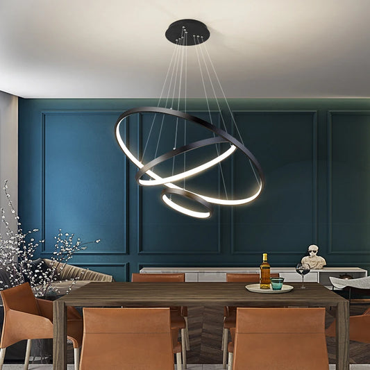 Elegant Modern LED Wrought Iron Chandelier for Villa Living & Dining Rooms