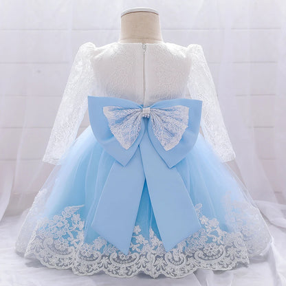 Baby Girl Princess Lace Party Dress with Bow