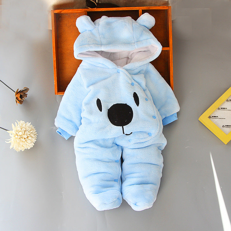 Newborn Winter Jumpsuit – Cute Cartoon Bear 2025